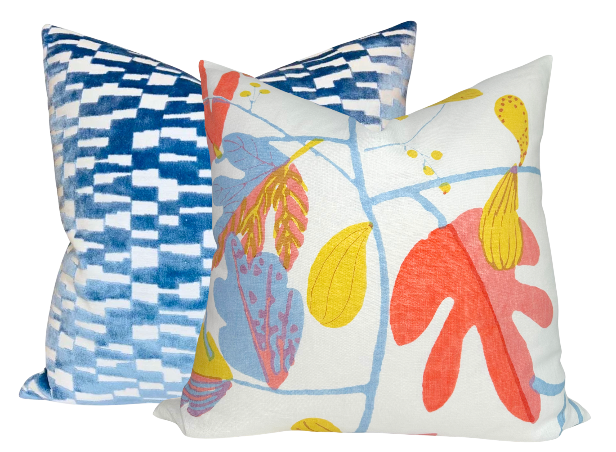 Matisse Floral Pillow Cover in Coral, Thibaut Pillows