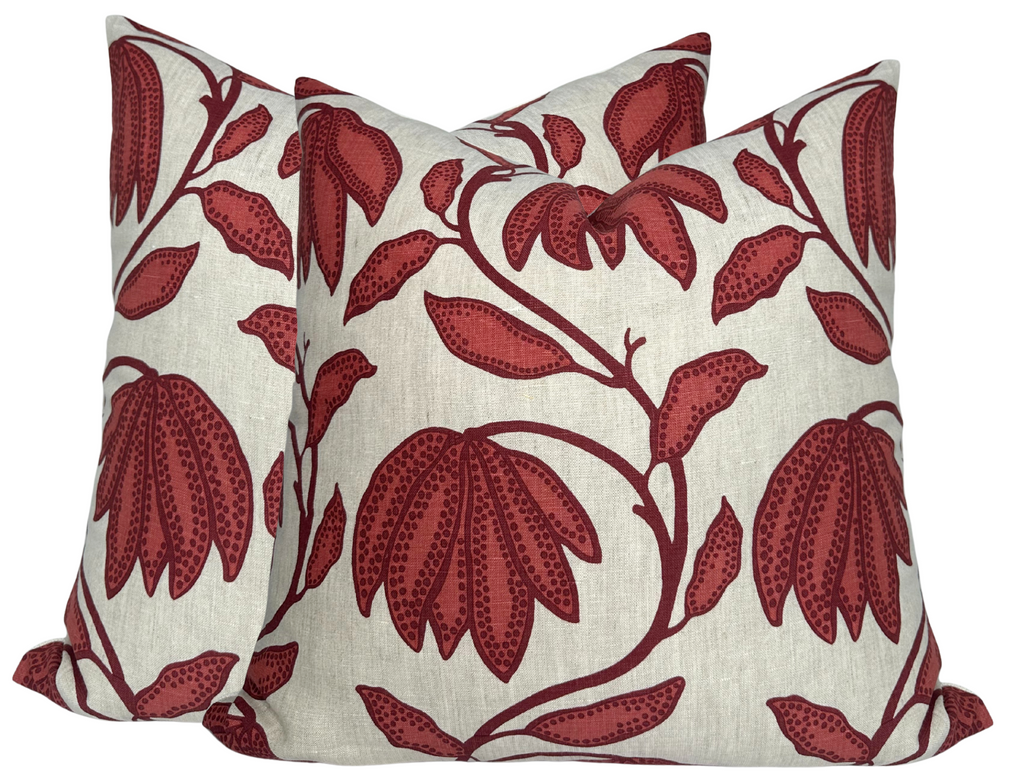 Desert Floral Pillow Cover in Sunbaked Red, Thibaut Pillows