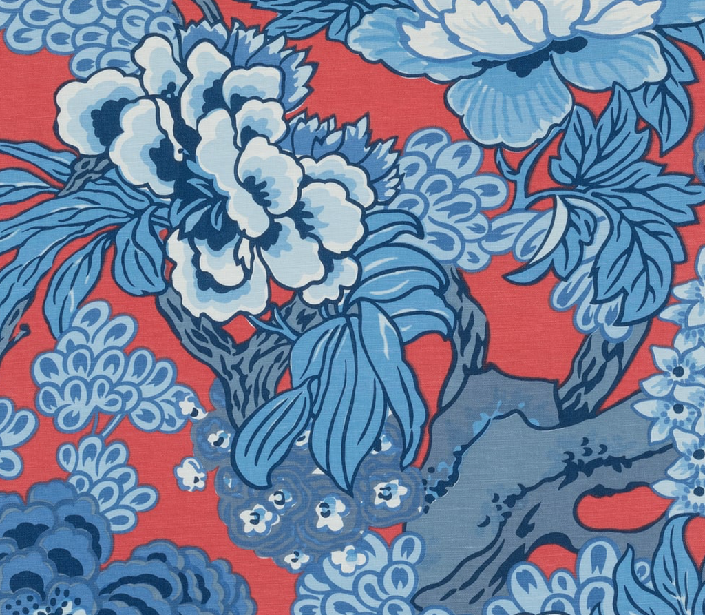 Honshu Pillow Cover in Red and Blue, Thibaut Pillows