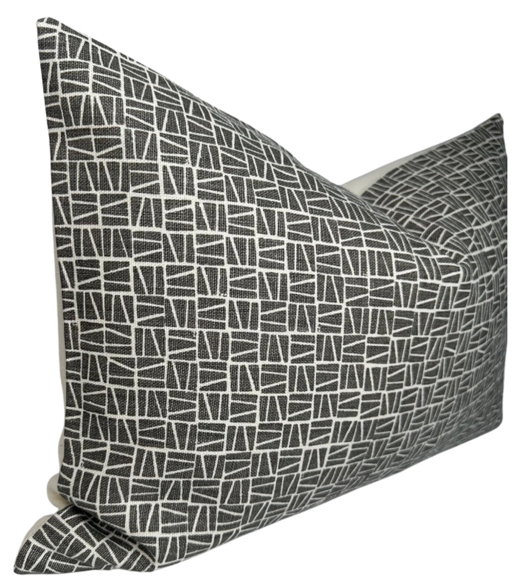 Camber Pillow Cover in Charcoal, Lindsay Alker Textiles
