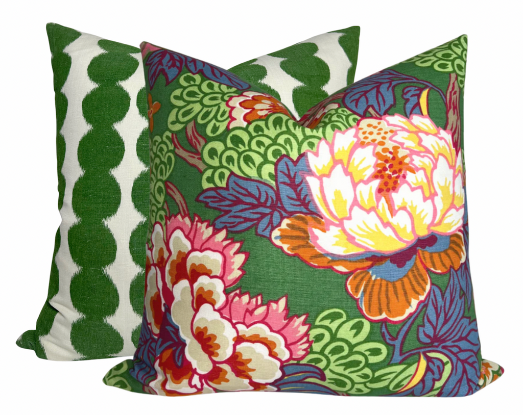 Full Circle Pillow Cover in Green, Schumacher Textiles