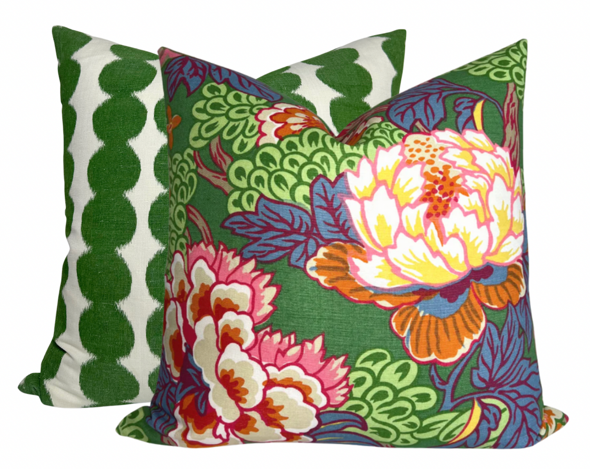 Full Circle Pillow Cover in Green, Schumacher Textiles