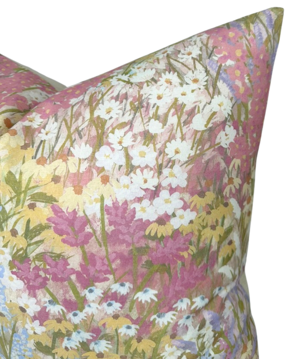 Fleur Linen Pillow Cover in Blush