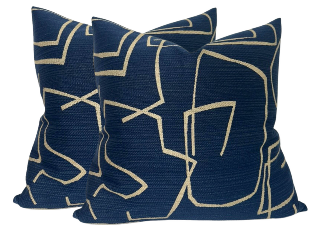 Kravet Abstract Pillow Cover in Indigo