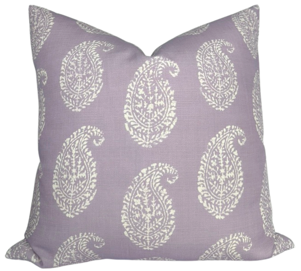 Kashmir Paisley Pillow Cover in Lilac Purple, Peter Dunham Textiles