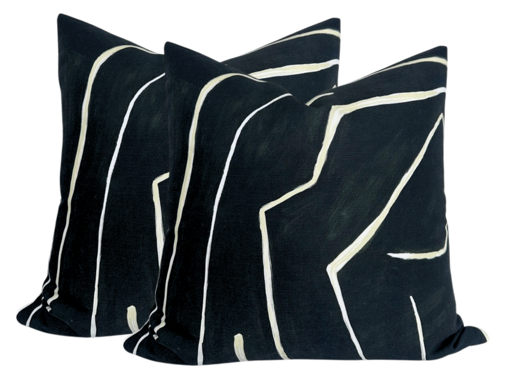 Graffito Pillow Cover in Onyx Beige, Kelly Wearstler Textiles