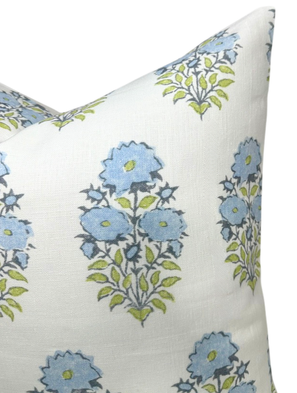 Mughal Flower Pillow Cover in Monsoon Blue, Lisa Fine Textiles