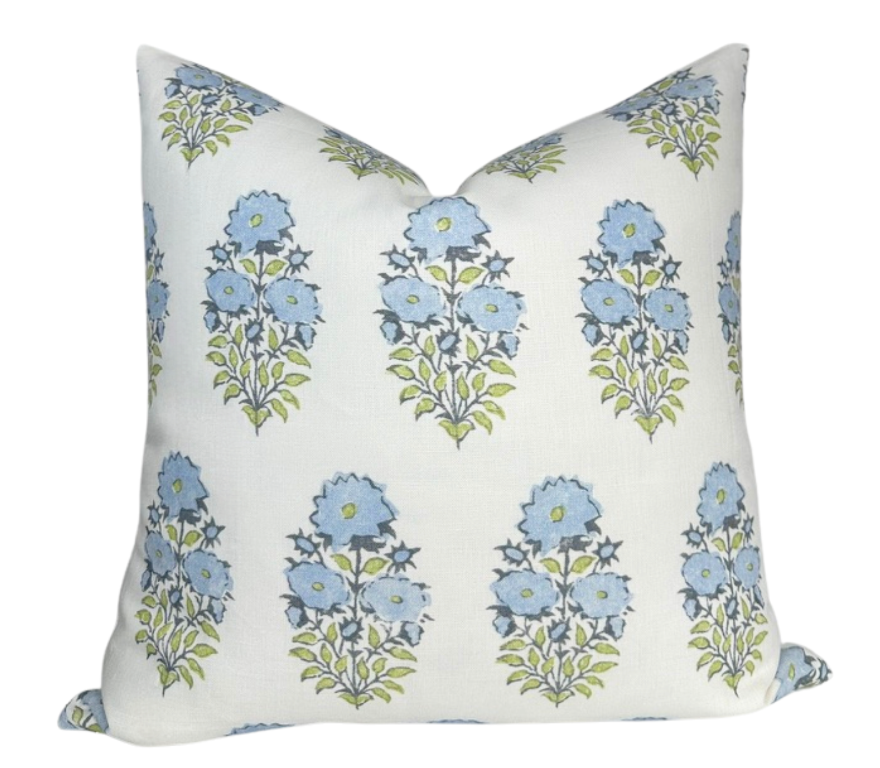 Mughal Flower Pillow Cover in Monsoon Blue, Lisa Fine Textiles