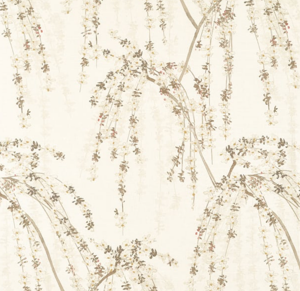 Weeping Blossom Pillow Cover in Beige, Thibaut Pillows