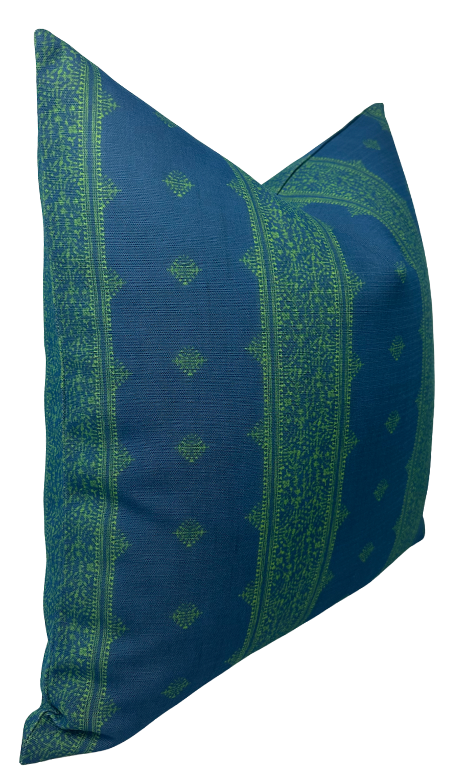 Fez Pillow Cover in Green Indigo, Indoor Outdoor Pillow, Peter Dunham Textiles