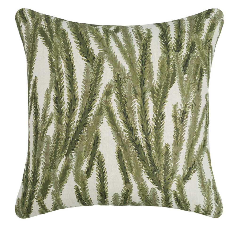 Nori Floral Pillow Cover in Moss Green, McLaurin + Piercy Textiles
