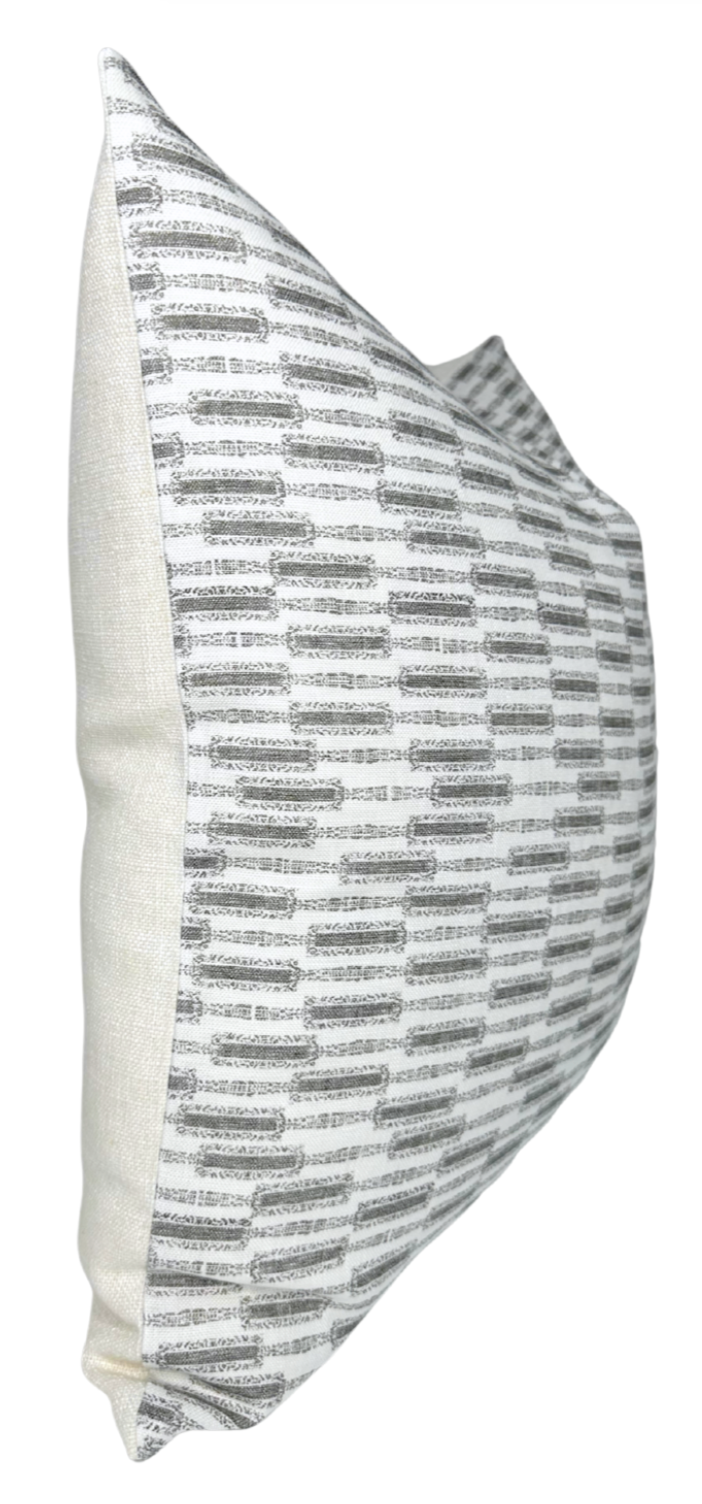 Lacuna Pillow Cover in Kohl on Ivory, Susan Connor Textiles