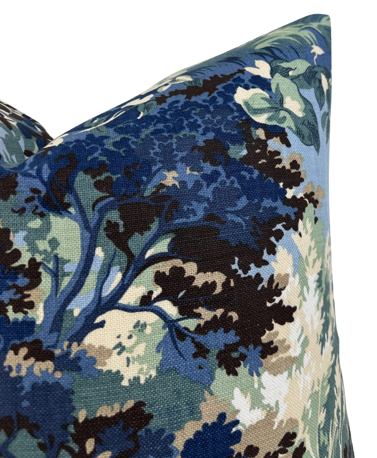 Lincoln Toile Pillow Cover in Navy and Green, Thibaut Pillows
