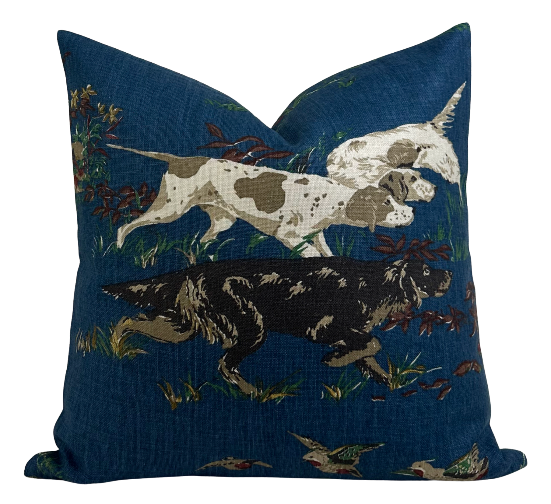 Pointers Pillow Cover in Navy Blue, Schumacher Textiles