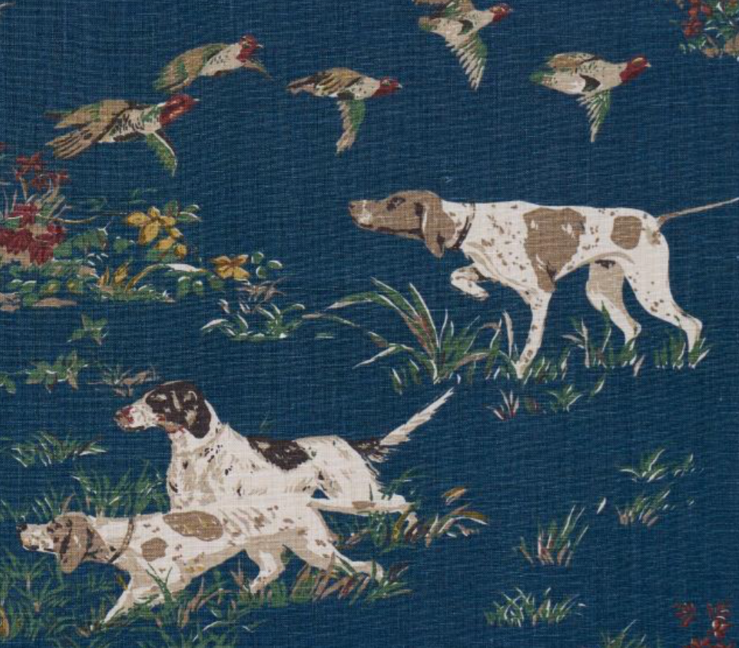 Pointers Pillow Cover in Navy Blue, Schumacher Textiles