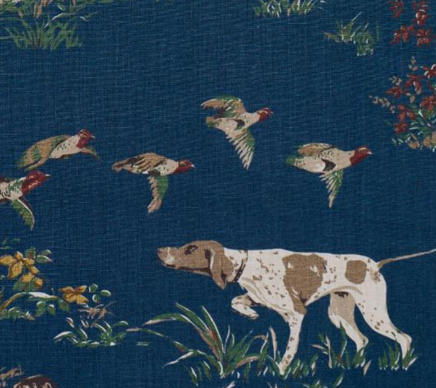 Pointers Pillow Cover in Navy Blue, Schumacher Textiles