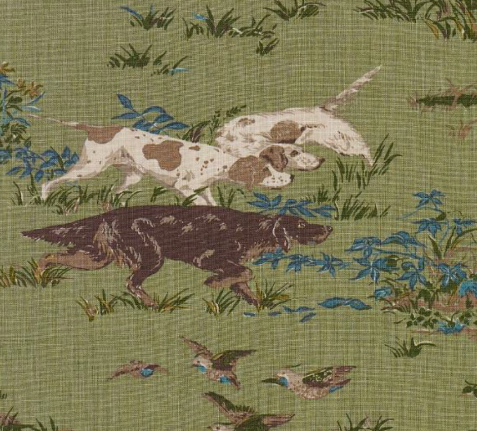 Pointers Pillow Cover in Meadow Green, Schumacher Textiles