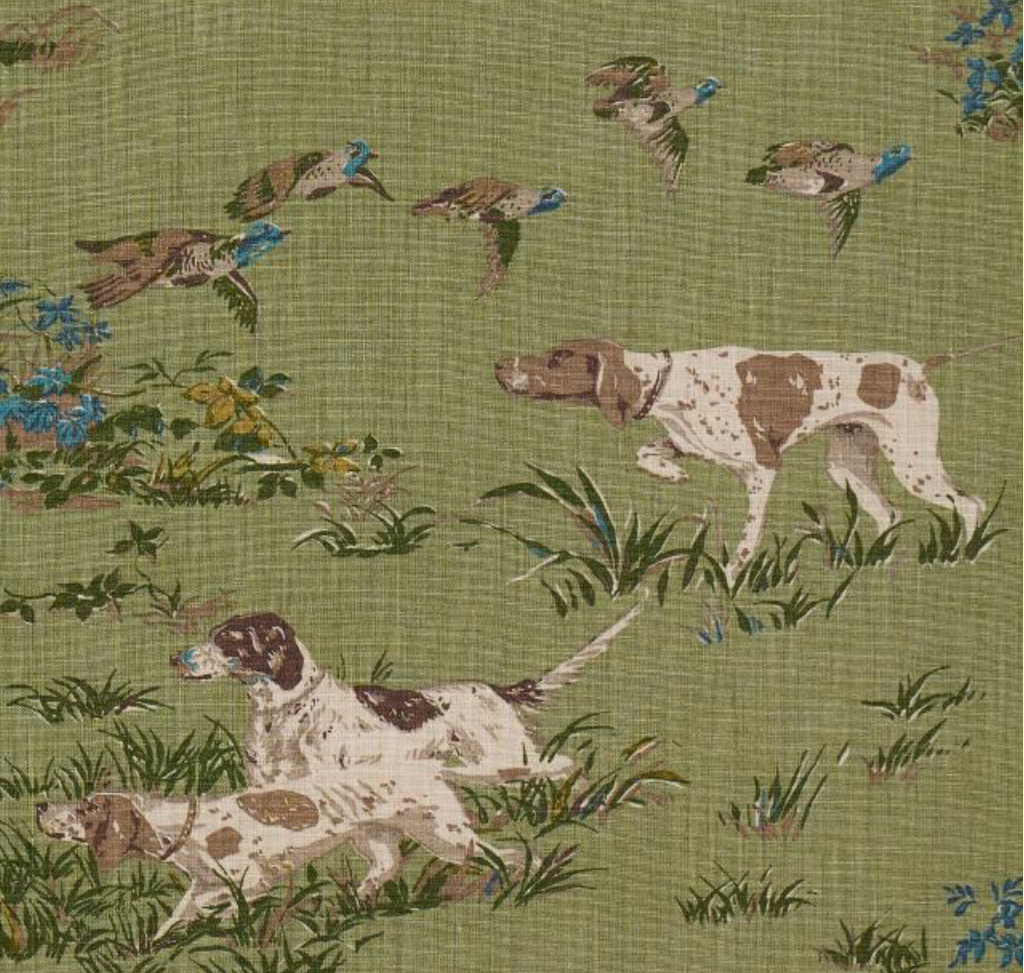 Pointers Pillow Cover in Meadow Green, Schumacher Textiles