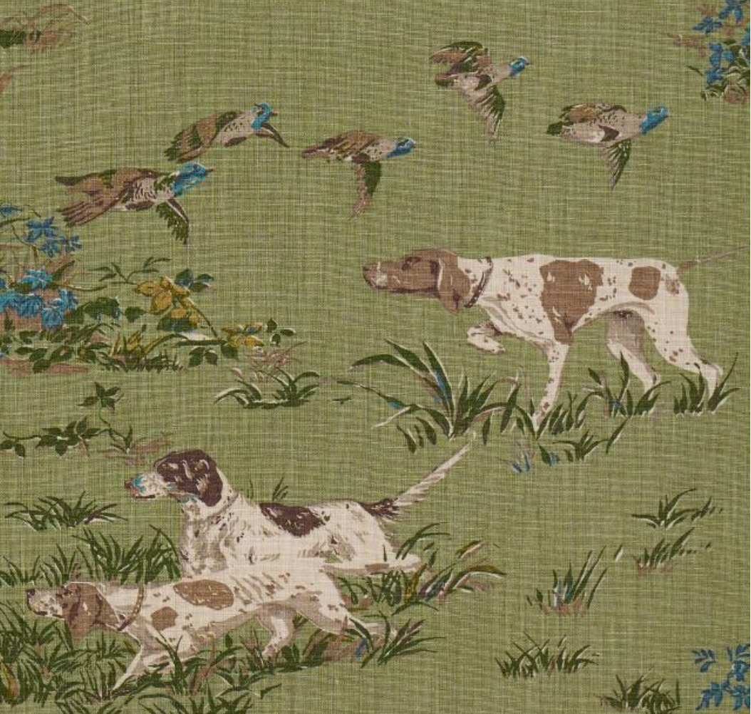 Pointers Pillow Cover in Meadow Green, Schumacher Textiles