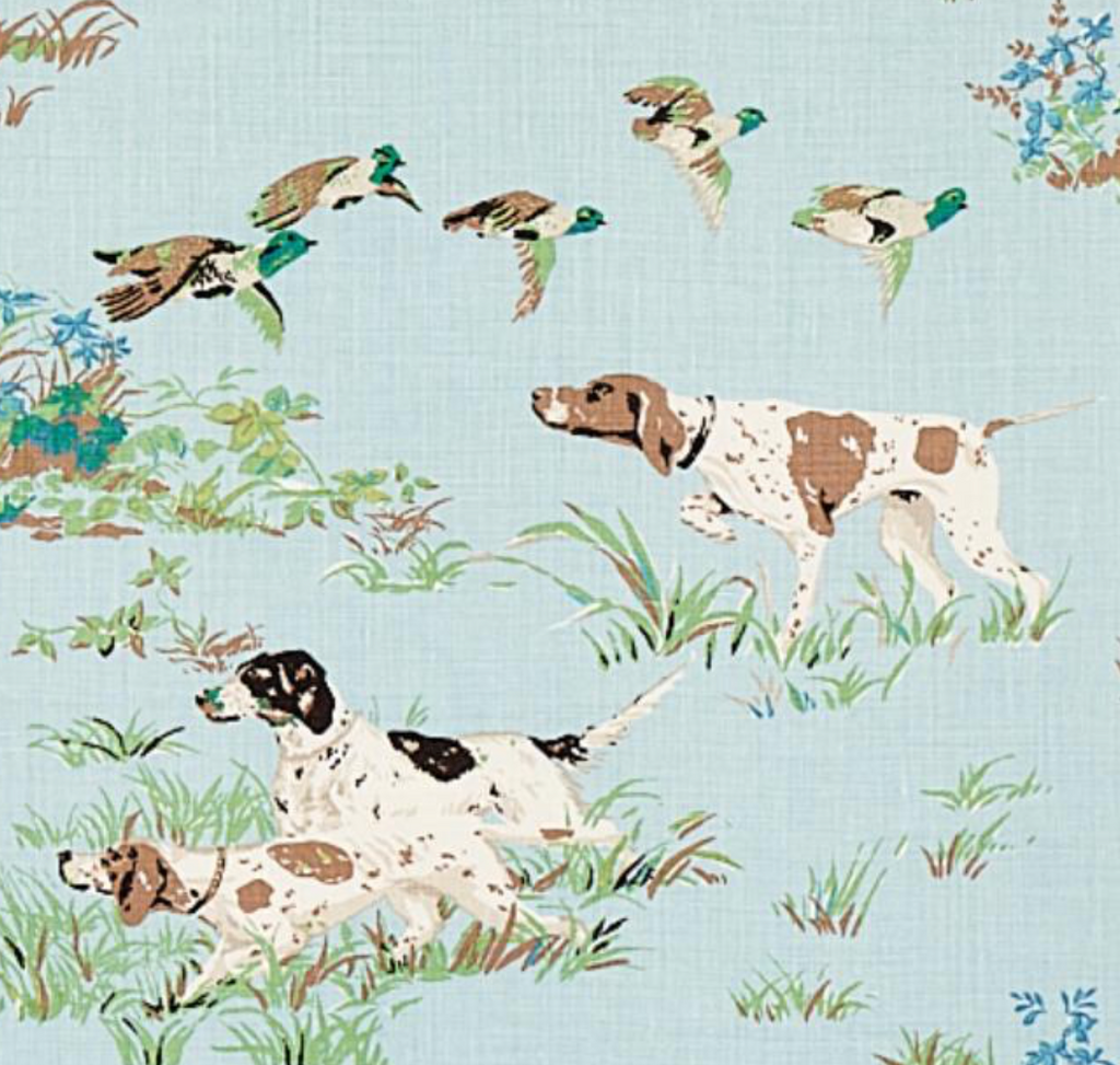 Pointers Pillow Cover in Sky Blue, Schumacher Textiles