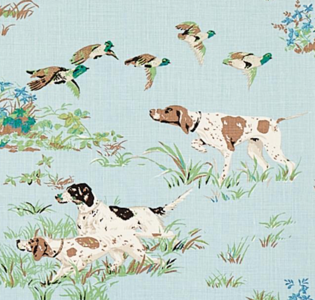 Pointers Pillow Cover in Sky Blue, Schumacher Textiles
