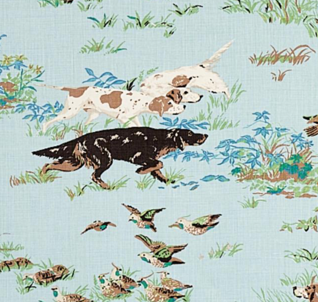 Pointers Pillow Cover in Sky Blue, Schumacher Textiles