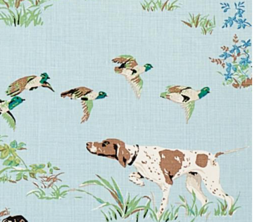 Pointers Pillow Cover in Sky Blue, Schumacher Textiles
