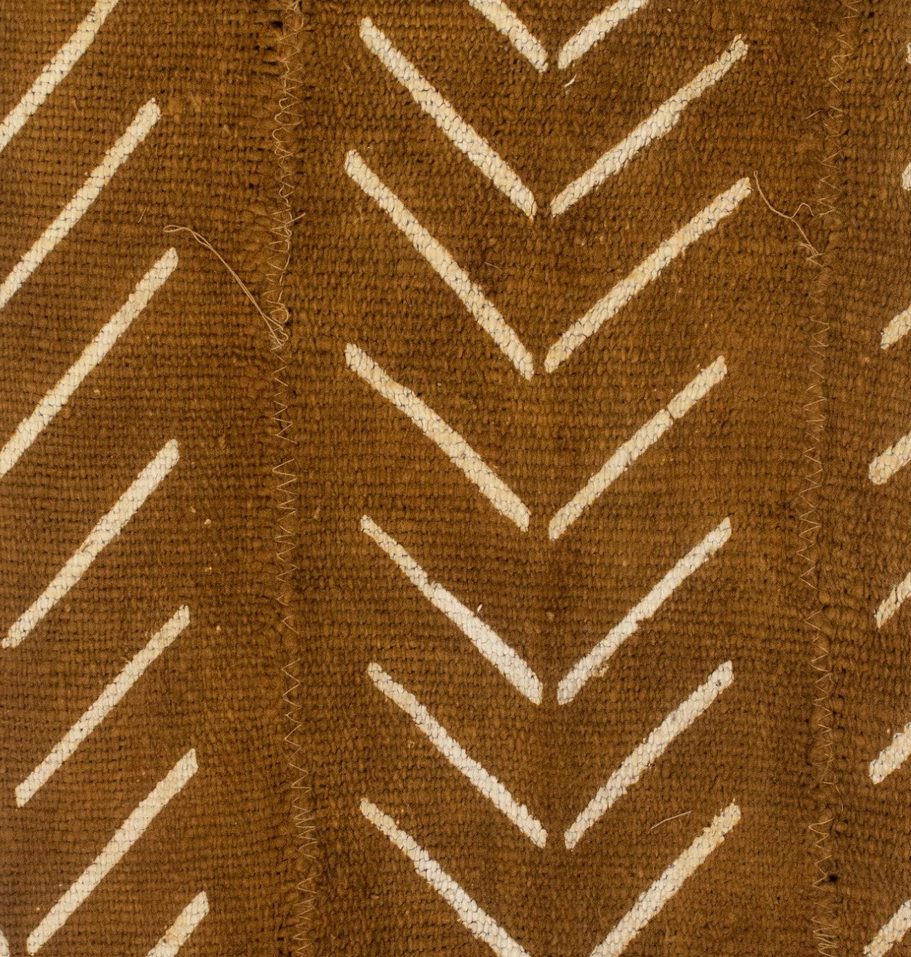 Chevron Print Mudcloth Pillow Cover in Brown