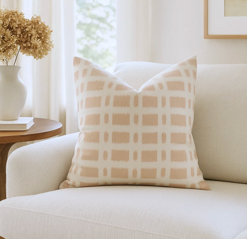 Townline Pillow Cover in Pink, Schumacher Textiles