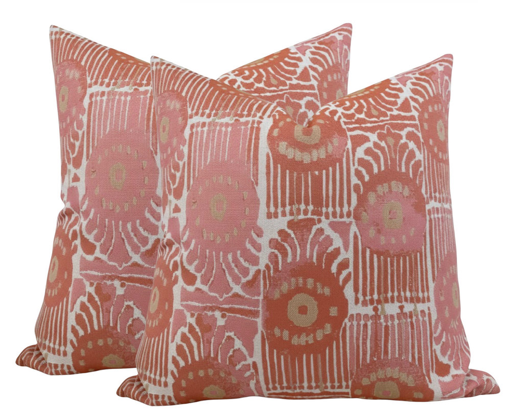 Bazaar Pillow Cover in Melon, Perennials Textiles