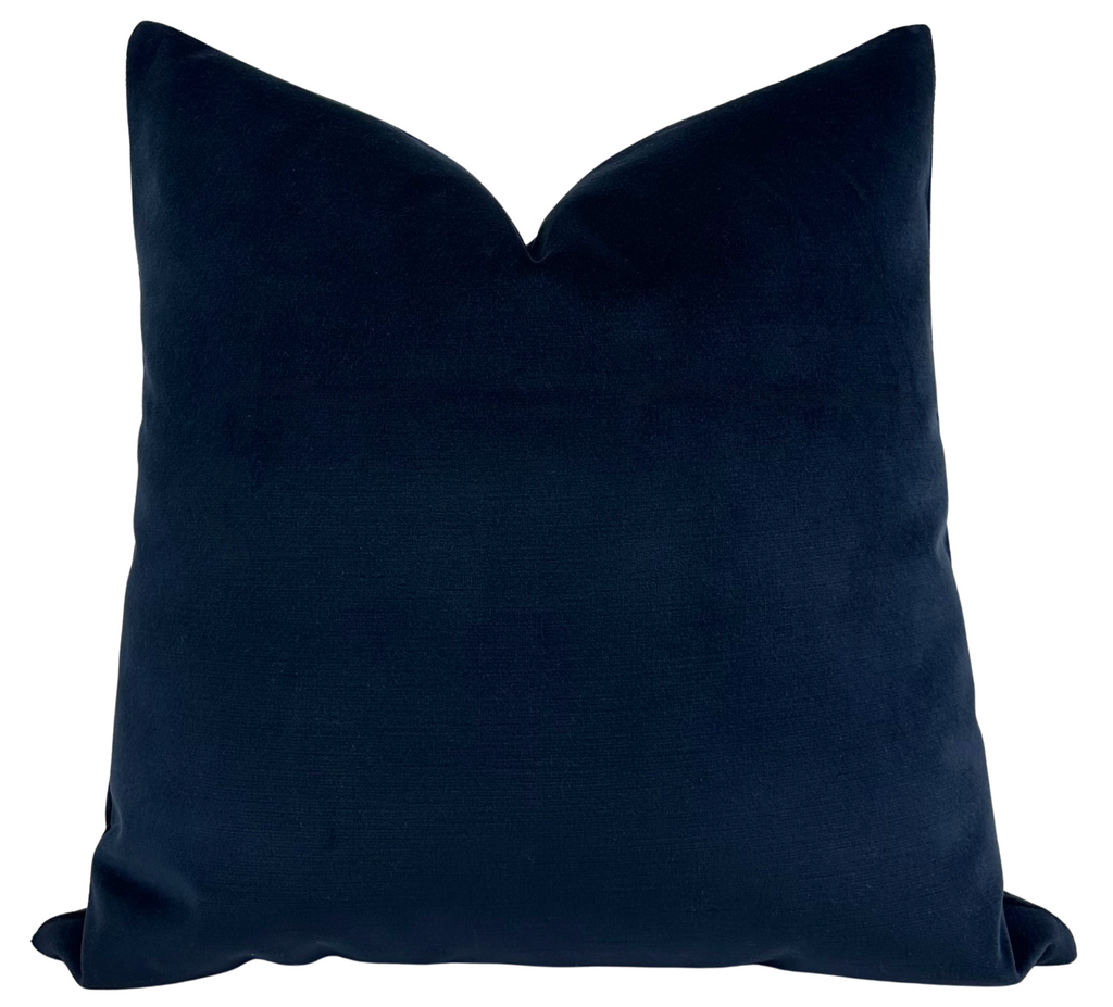 Velvet Pillow Cover in Navy Blue