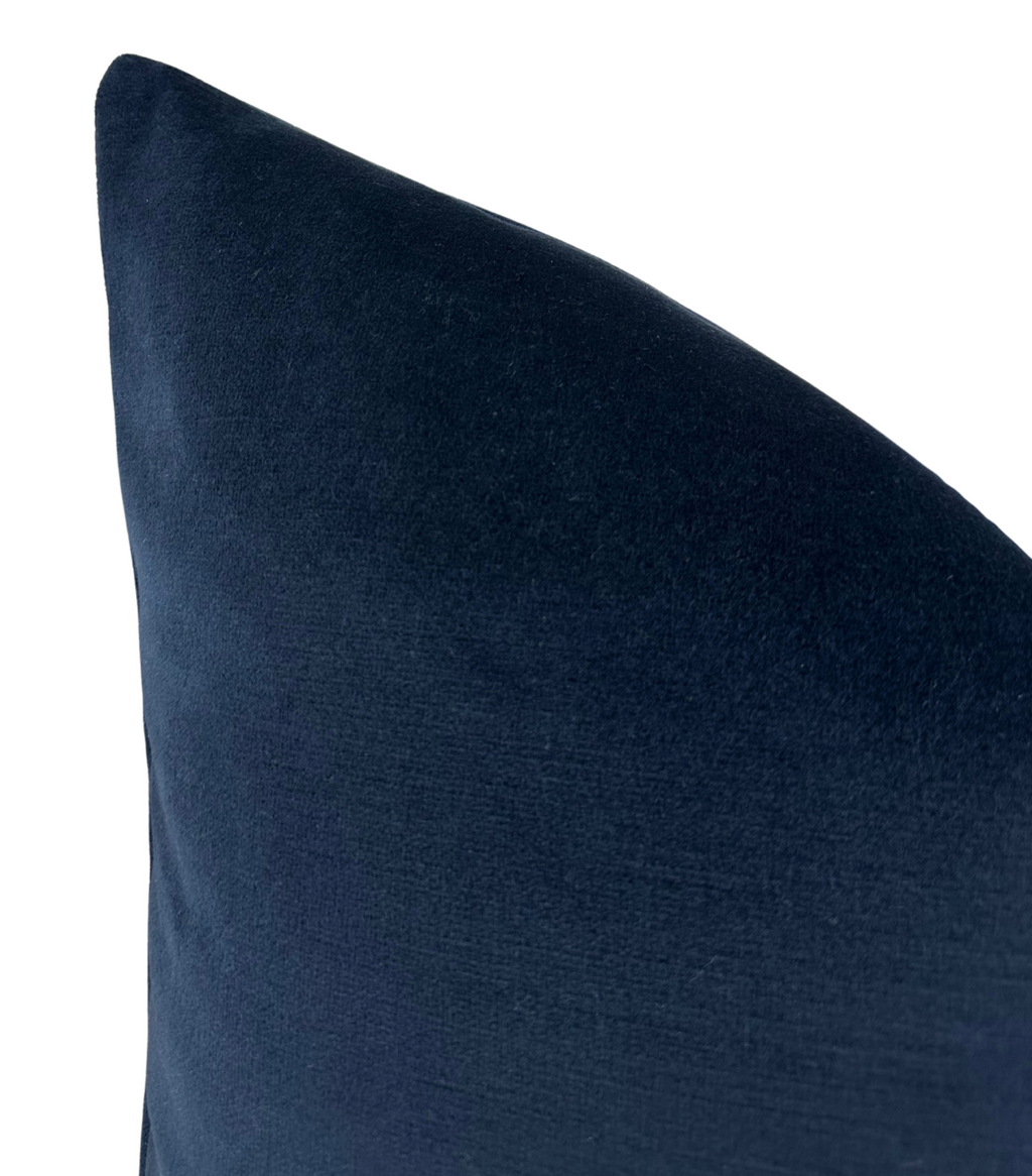 Velvet Pillow Cover in Navy Blue