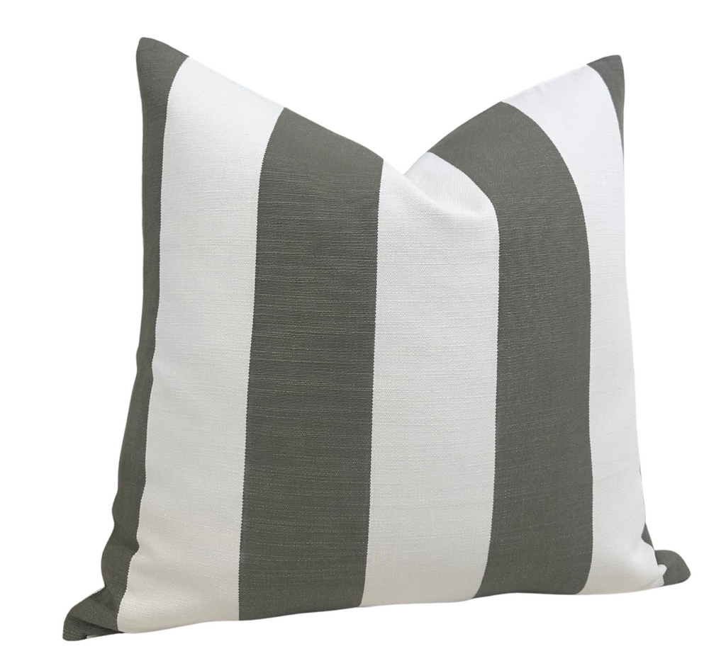 Go To Stripe Pillow Cover in Olive, Perennials Textiles