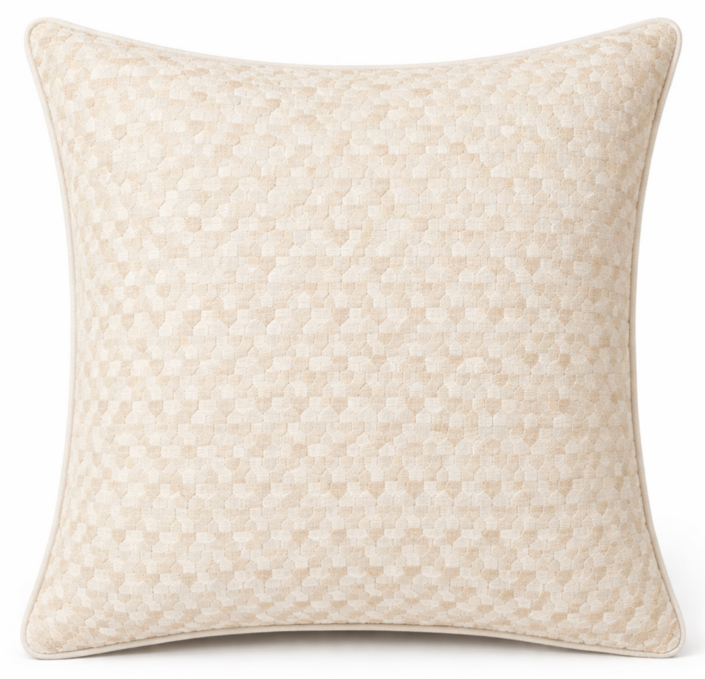 Ivins Woven Pillow Cover in Ivory, Schumacher Textiles