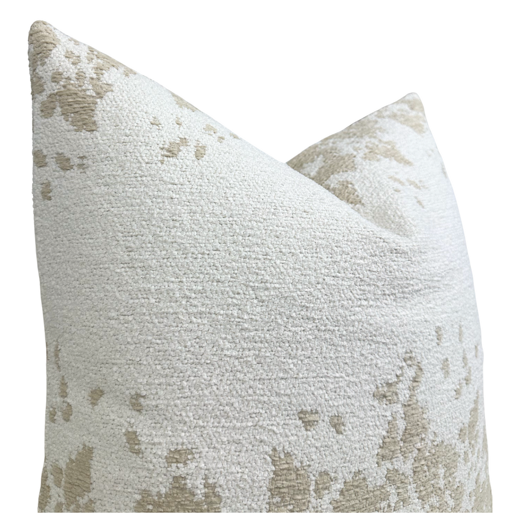 Dappled Stripe Pillow Cover in Oyster, Indoor Outdoor Pillow, Holly Hunt Textiles