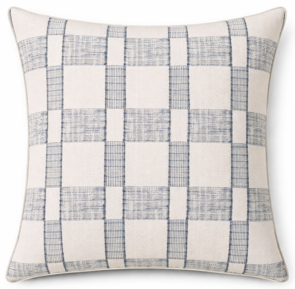Elko Woven Pillow Cover in Indigo, Schumacher Textiles