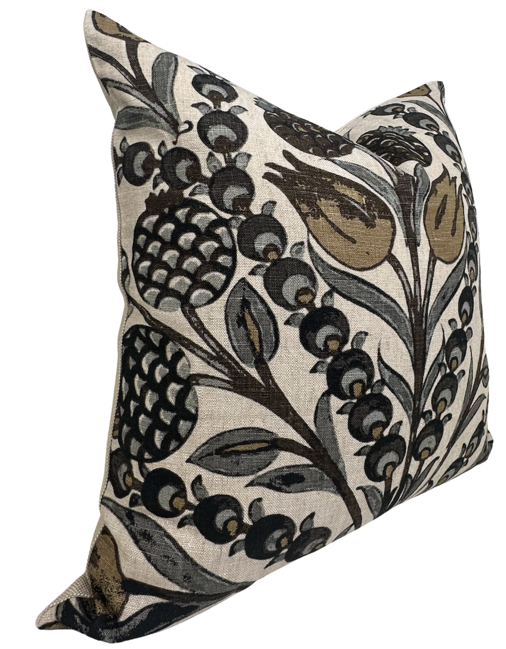 Cornelia Pillow Cover in Gold and Grey, Thibaut Pillows