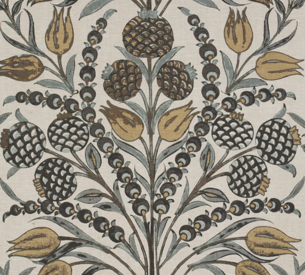 Cornelia Pillow Cover in Gold and Grey, Thibaut Pillows