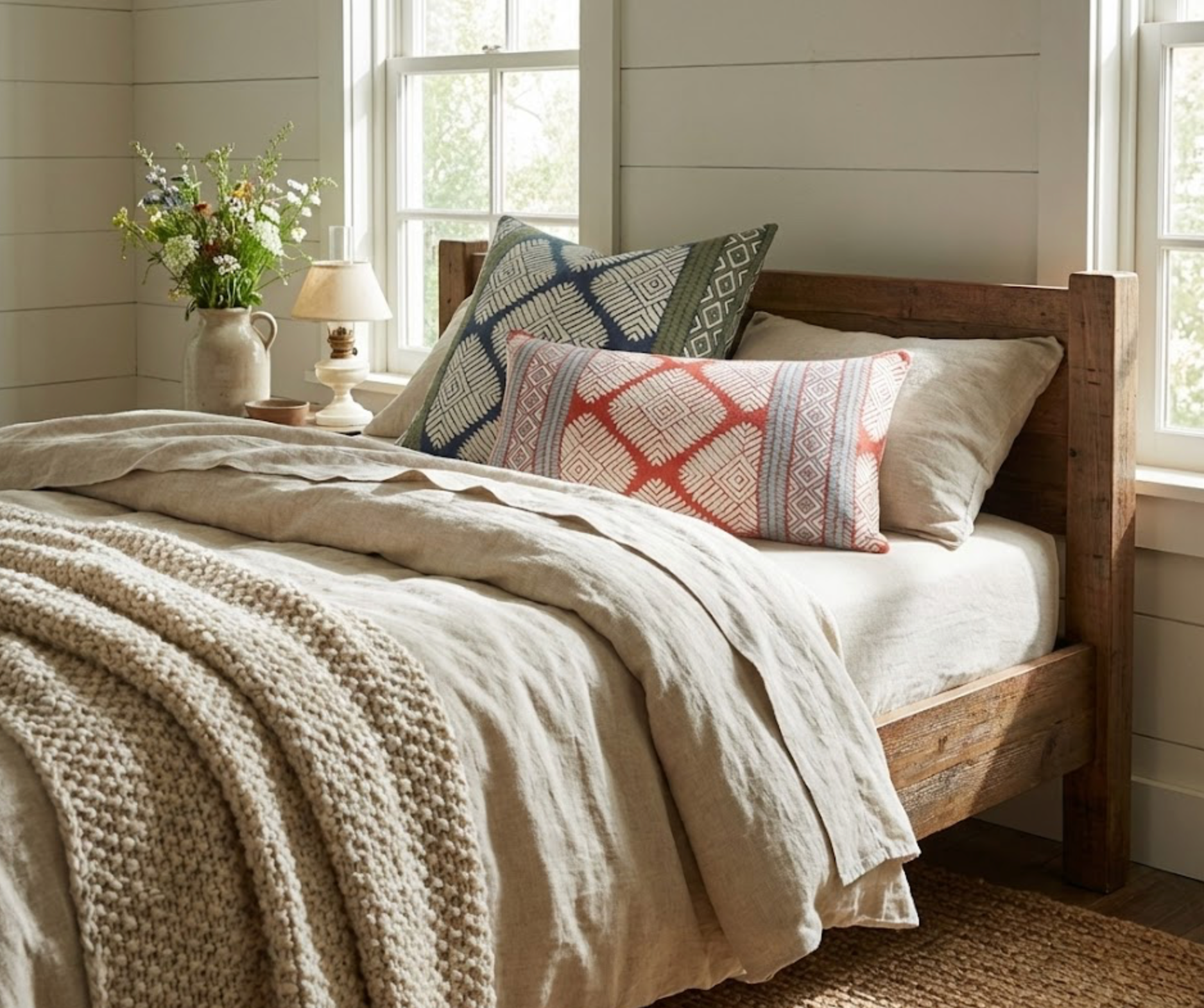 Austin Pillow Cover in Bluestone + Green, Thibaut Pillows
