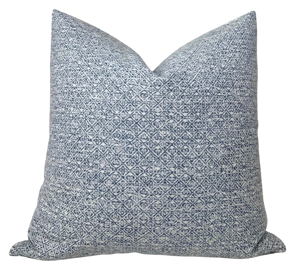 Sarong Weave Pillow Cover in Indigo Blue, Schumacher Textiles