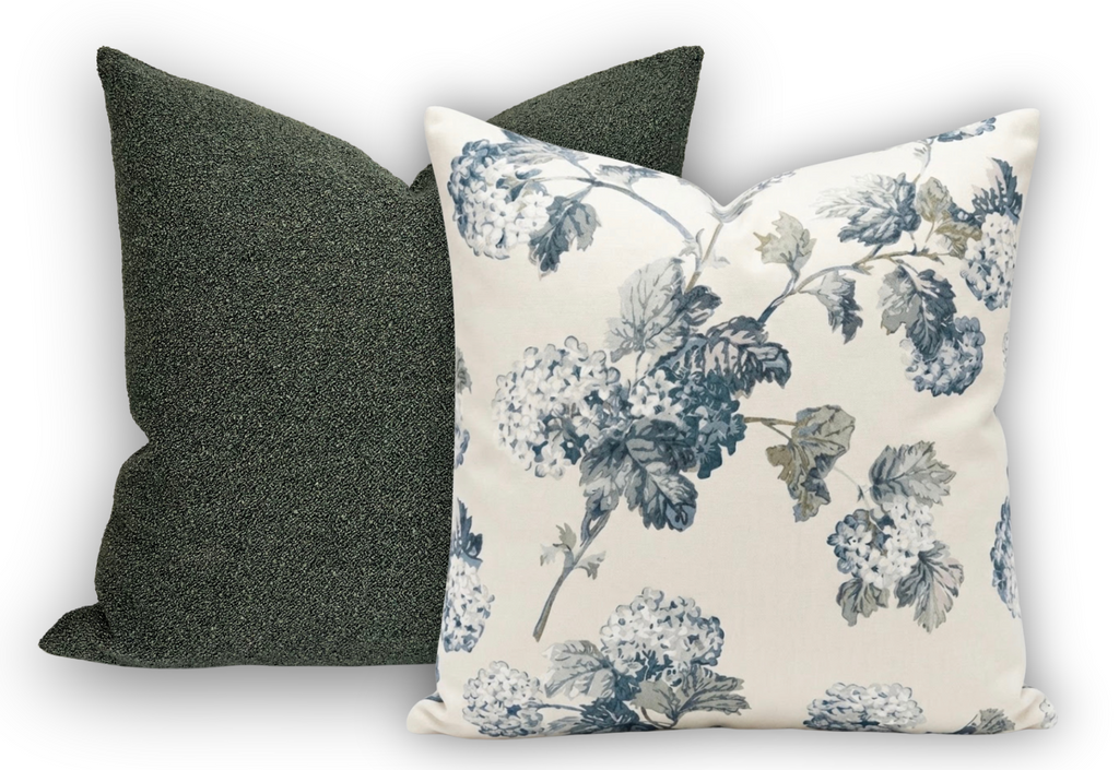 Sussex Hydrangea Pillow Cover in Slate/Blue, Thibaut Pillows