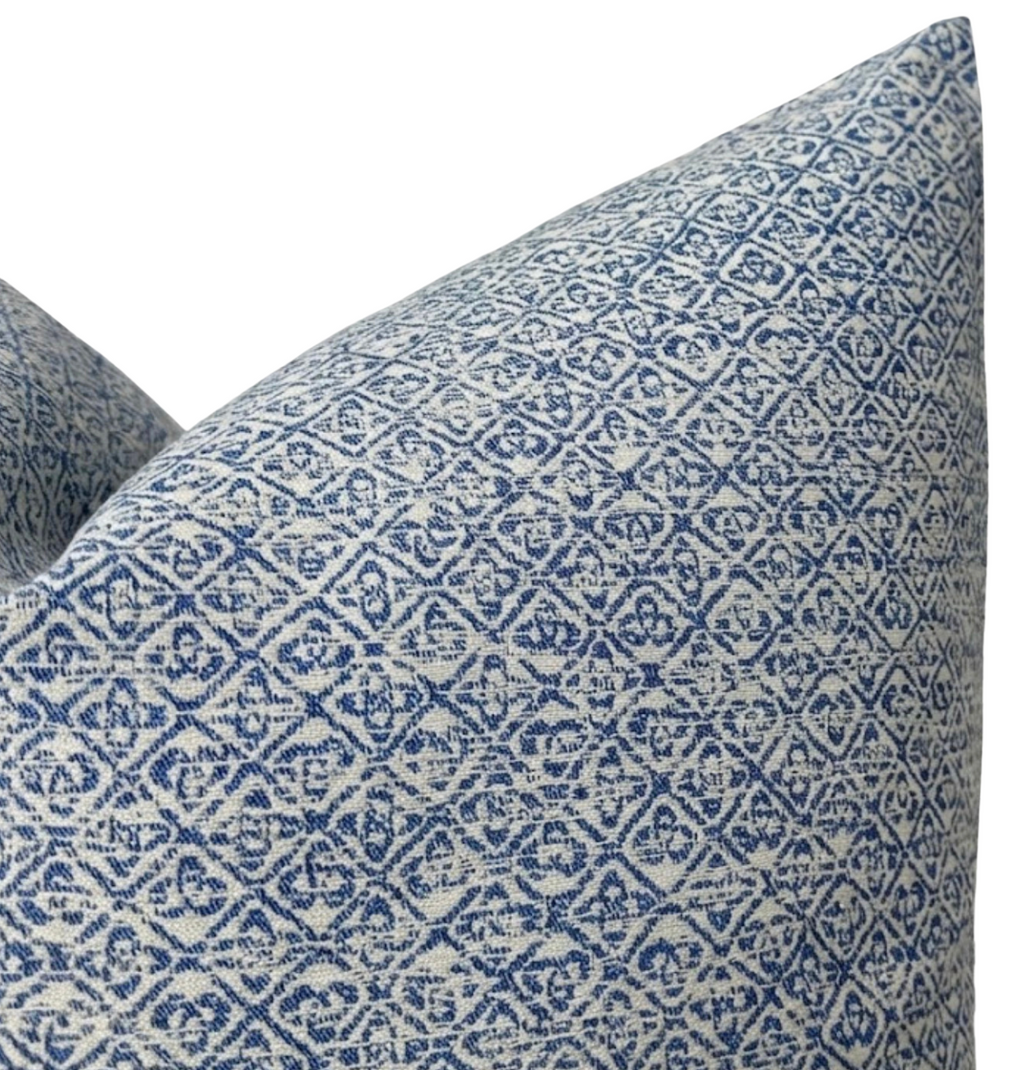 Sarong Weave Pillow Cover in Indigo Blue, Schumacher Textiles