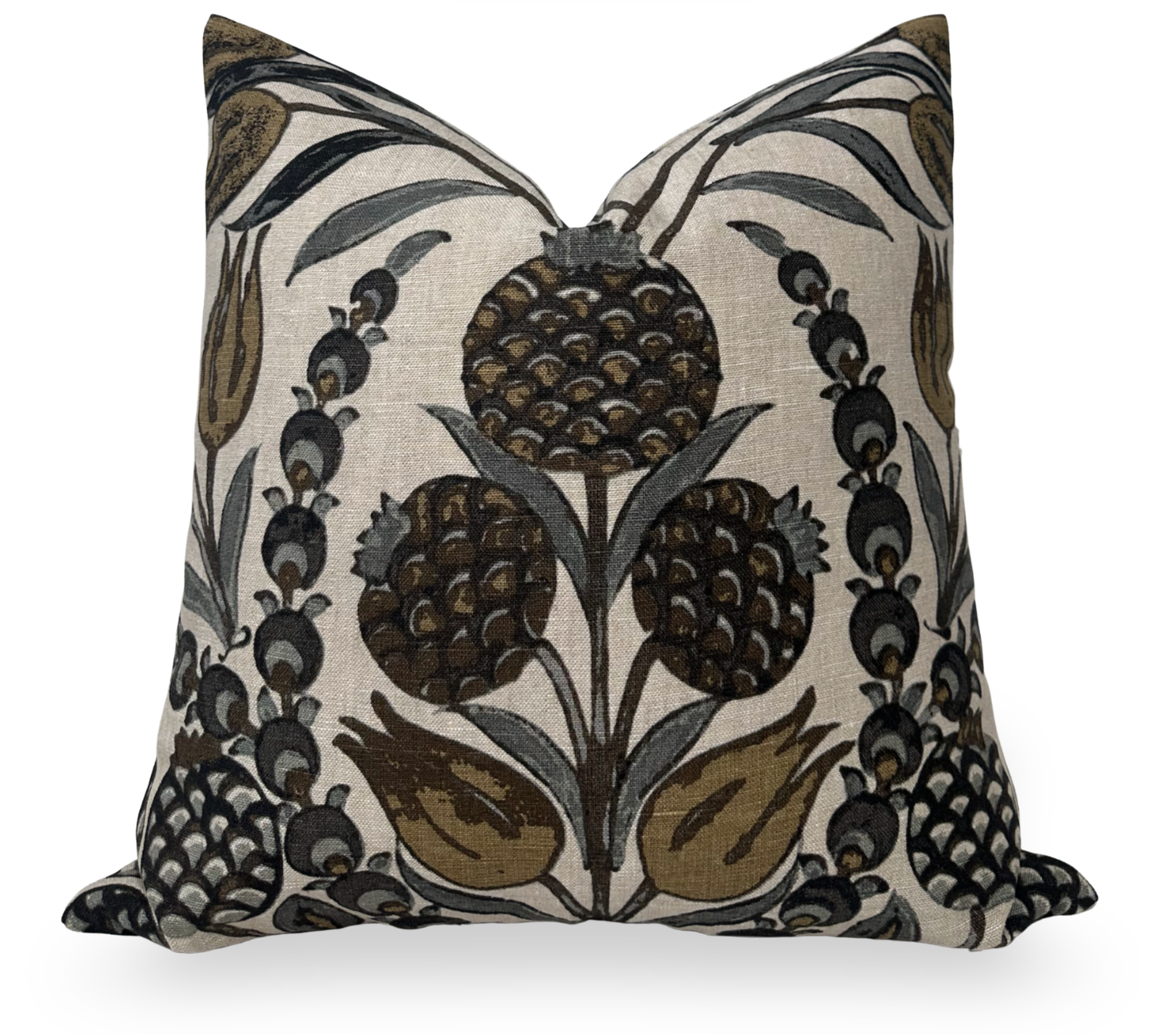 Cornelia Pillow Cover in Gold and Grey, Thibaut Pillows