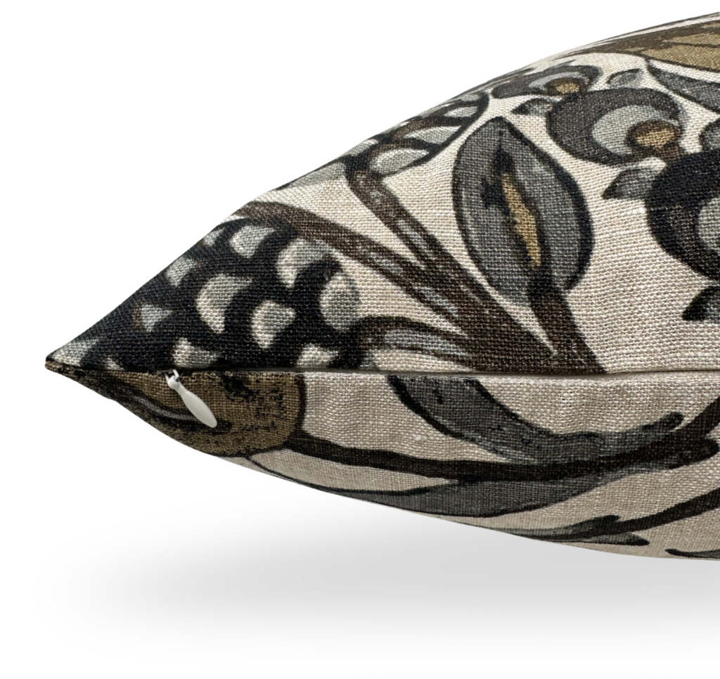Cornelia Pillow Cover in Gold and Grey, Thibaut Pillows