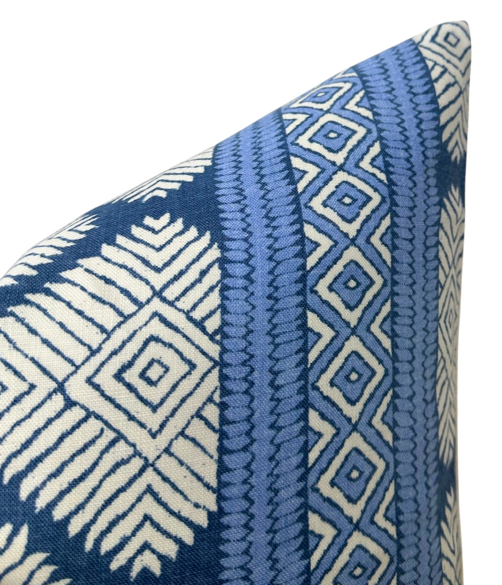 Austin Pillow Cover in Navy Blue, Thibaut Pillows
