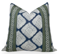 Austin Pillow Cover in Bluestone + Green, Thibaut Pillows