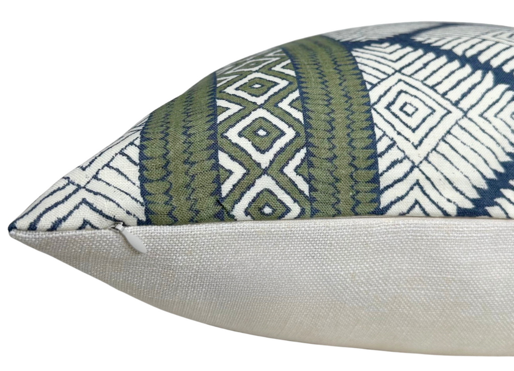 Austin Pillow Cover in Bluestone + Green, Thibaut Pillows