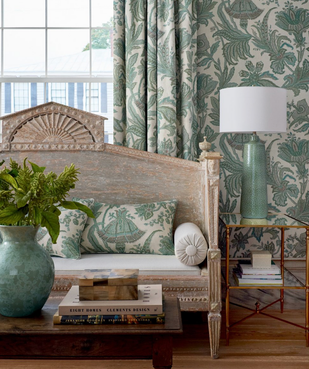 Breckenridge Floral Pillow Cover in Sage, Thibaut Pillows