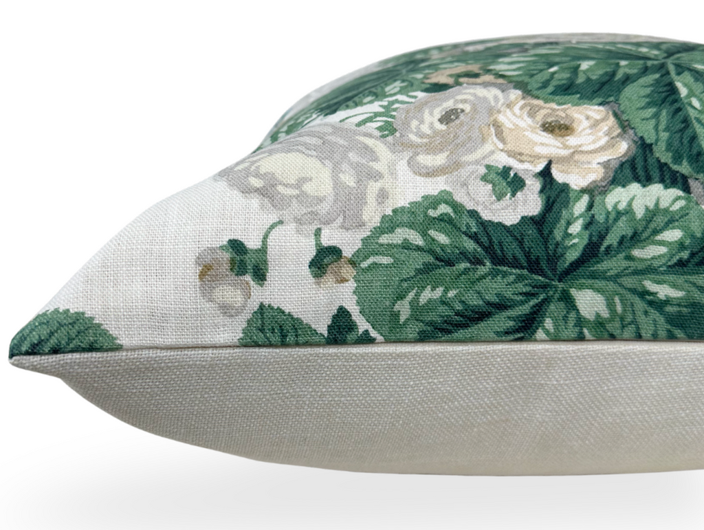 Hidcote Floral Pillow Cover in Ivory Green, Thibaut Pillows