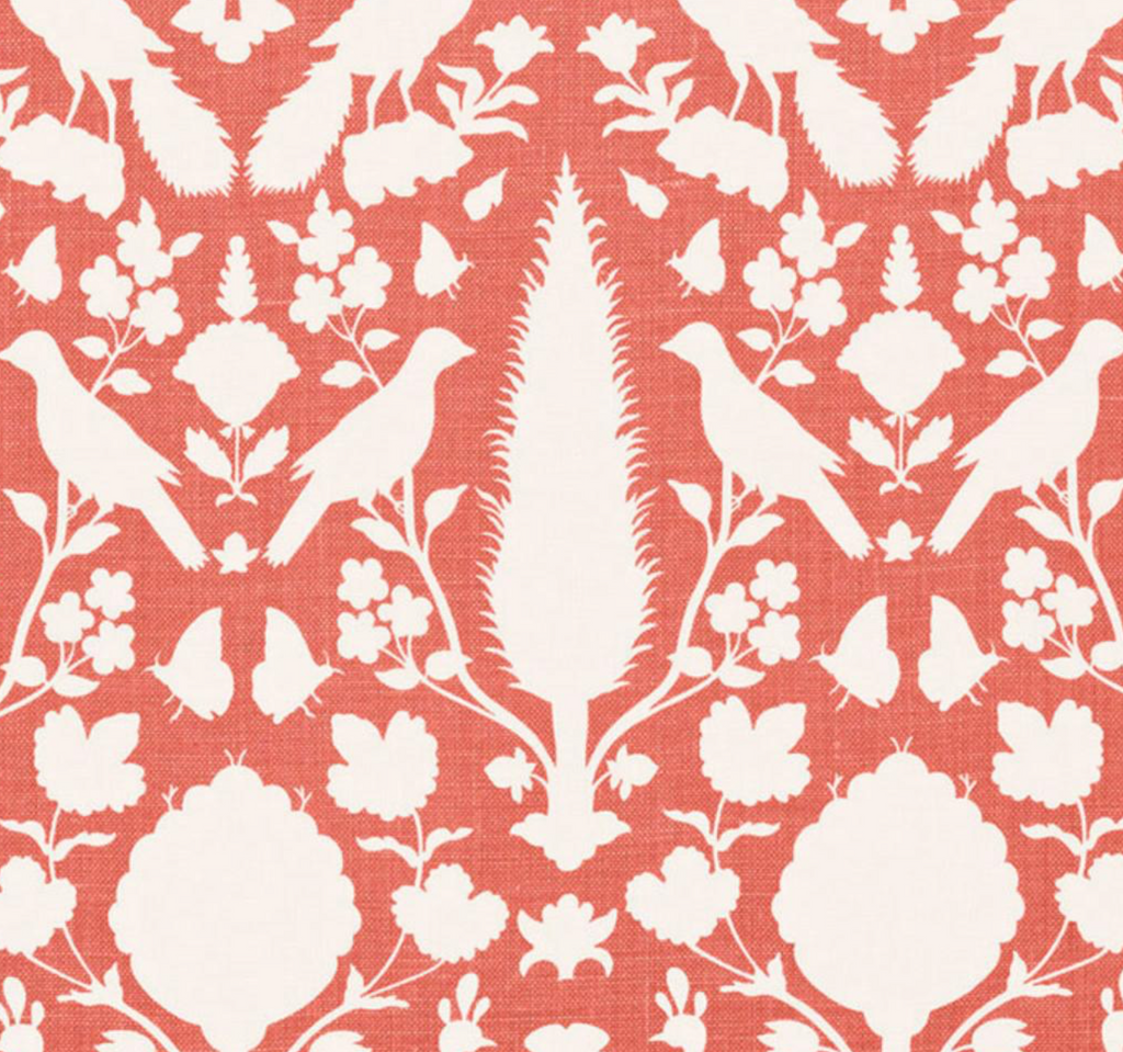 Chenonceau Pillow Cover in Coral, Schumacher Textiles